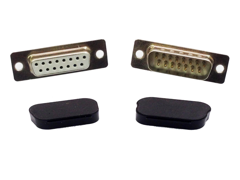 Set of two DSUB 15 pins connectors (plug and socket)